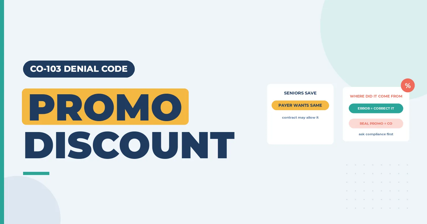 Promo discount banner with a seniors-save card and a card splitting billing errors from real promos