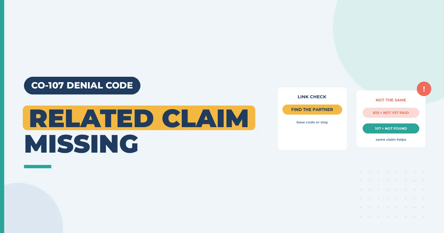 Related claim missing banner with a link check card and a B15 versus 107 comparison card