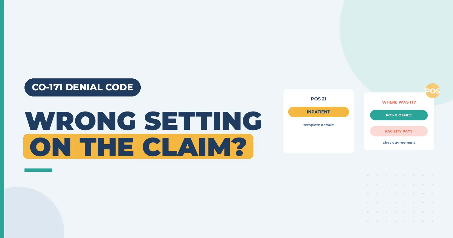 Wrong setting on the claim banner with a POS 21 inpatient card and a where was it card