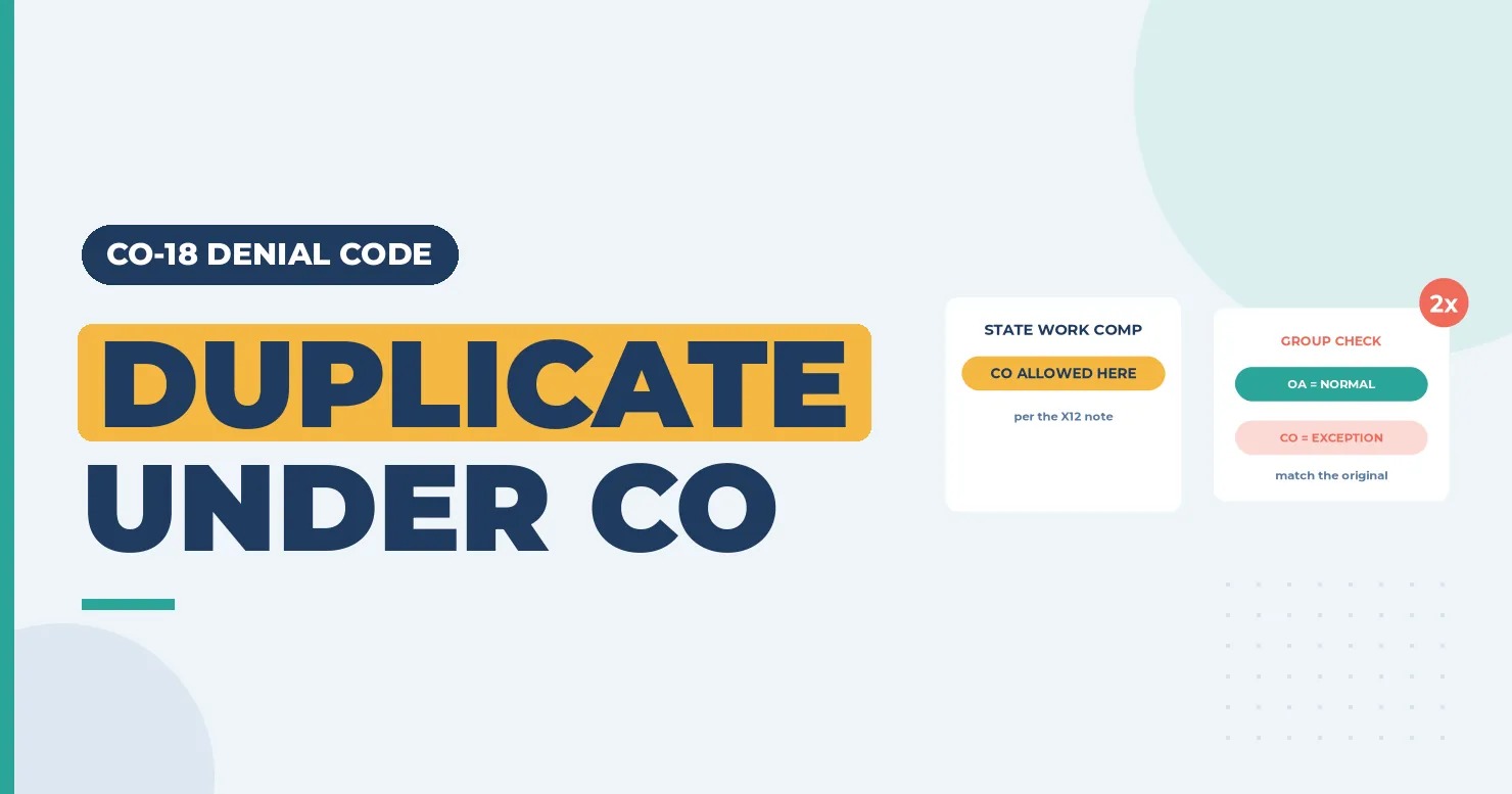 Duplicate under CO banner with a state work comp card and an OA normal versus CO exception card