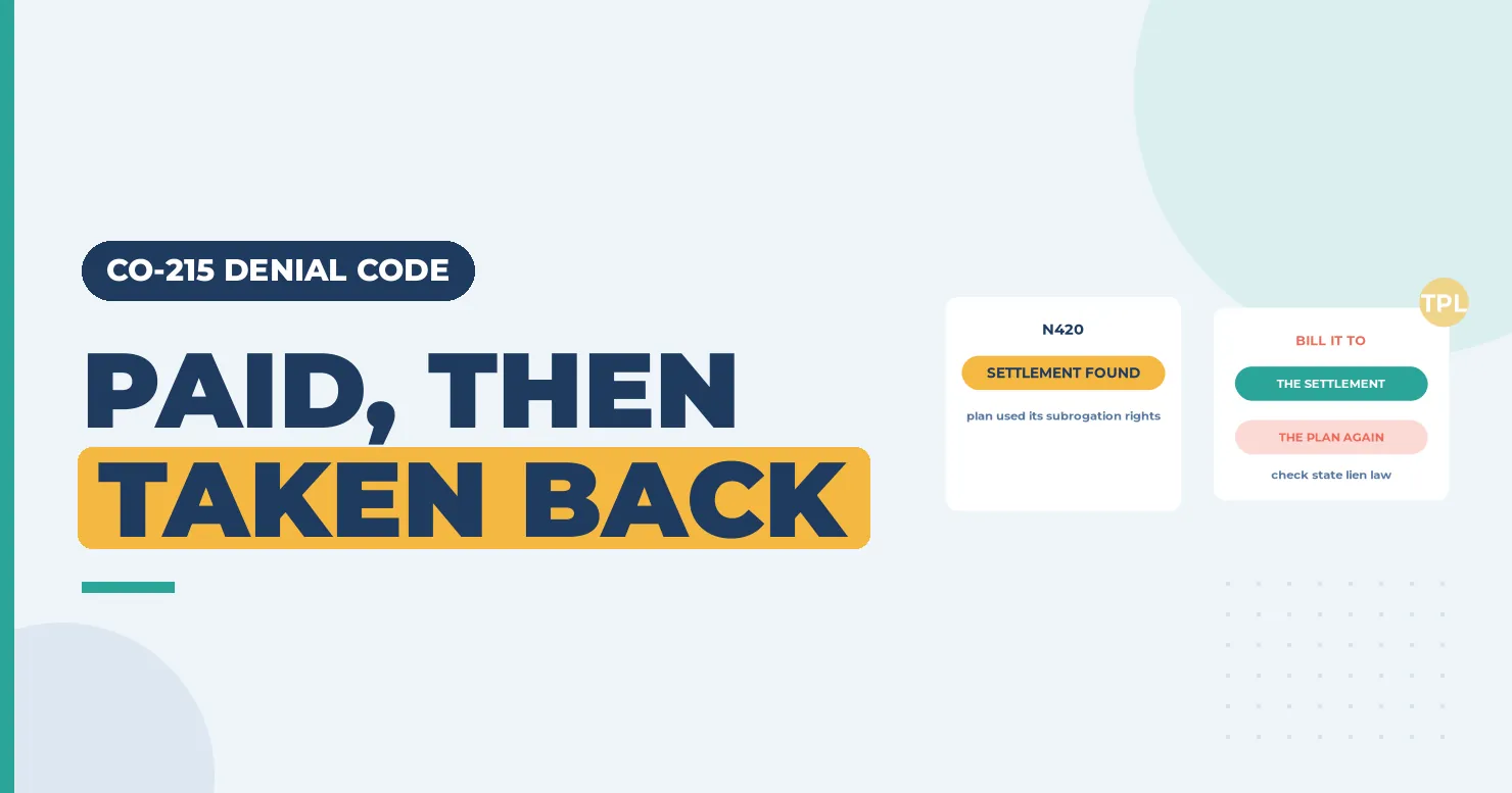 Paid then taken back banner with an N420 settlement card and a bill it to the settlement card