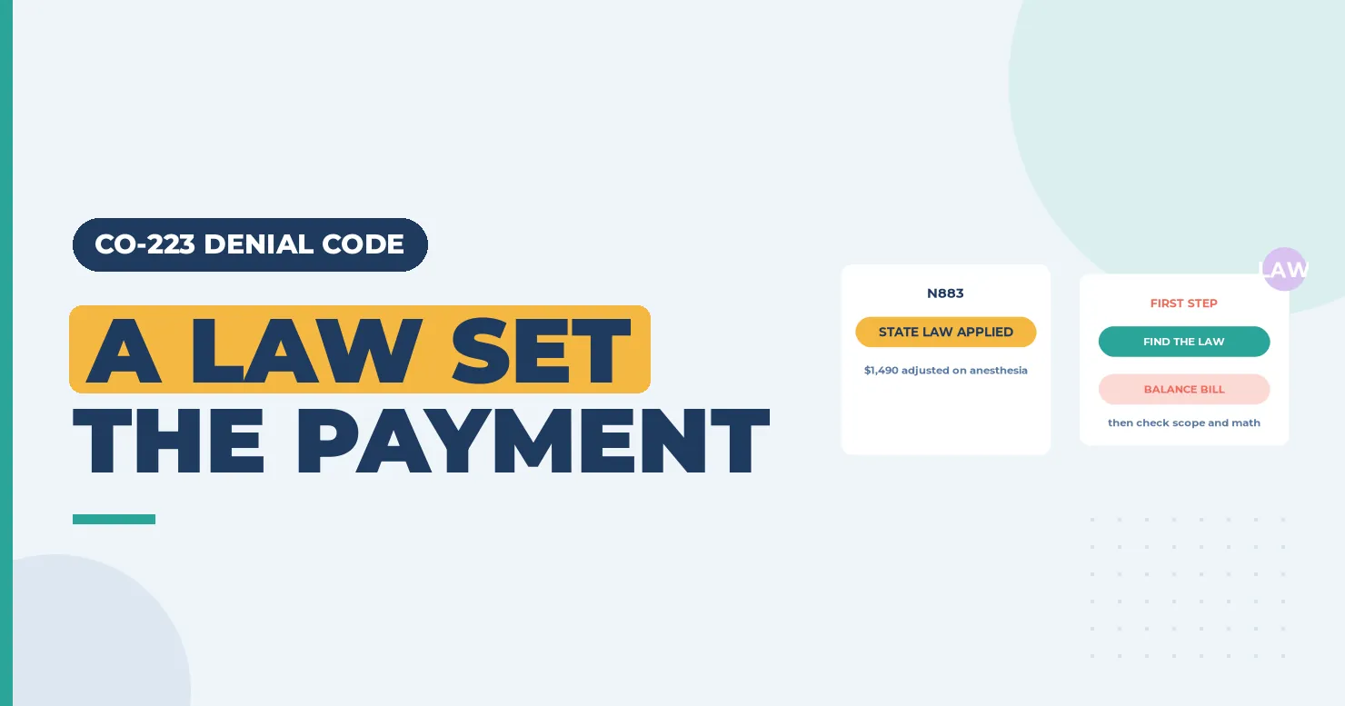 A law set the payment banner with an N883 state law applied card and a find the law card
