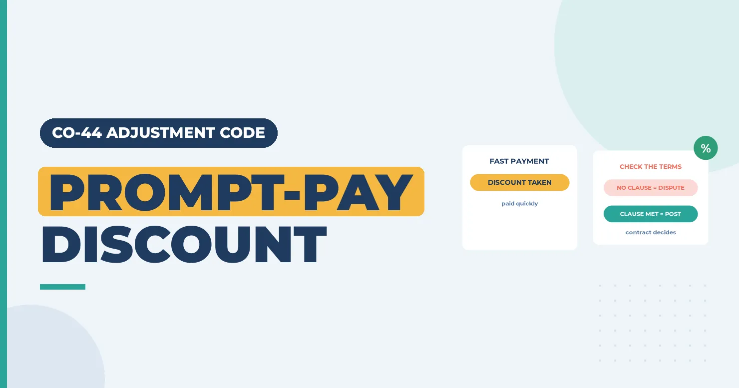 Prompt-pay discount banner with a fast payment card and a contract terms card