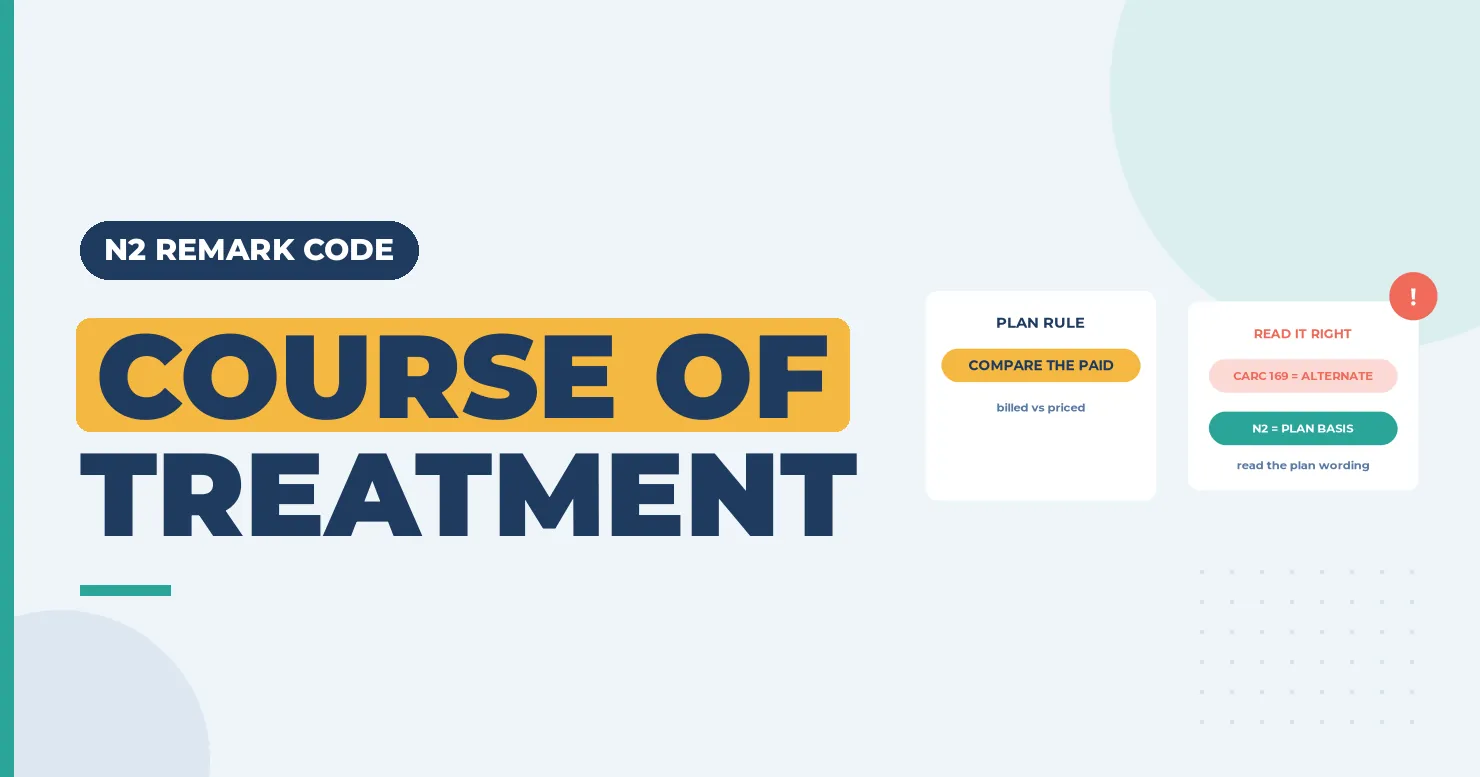 Plan-rule card and a comparison card, under the headline "Course of treatment" for N2
