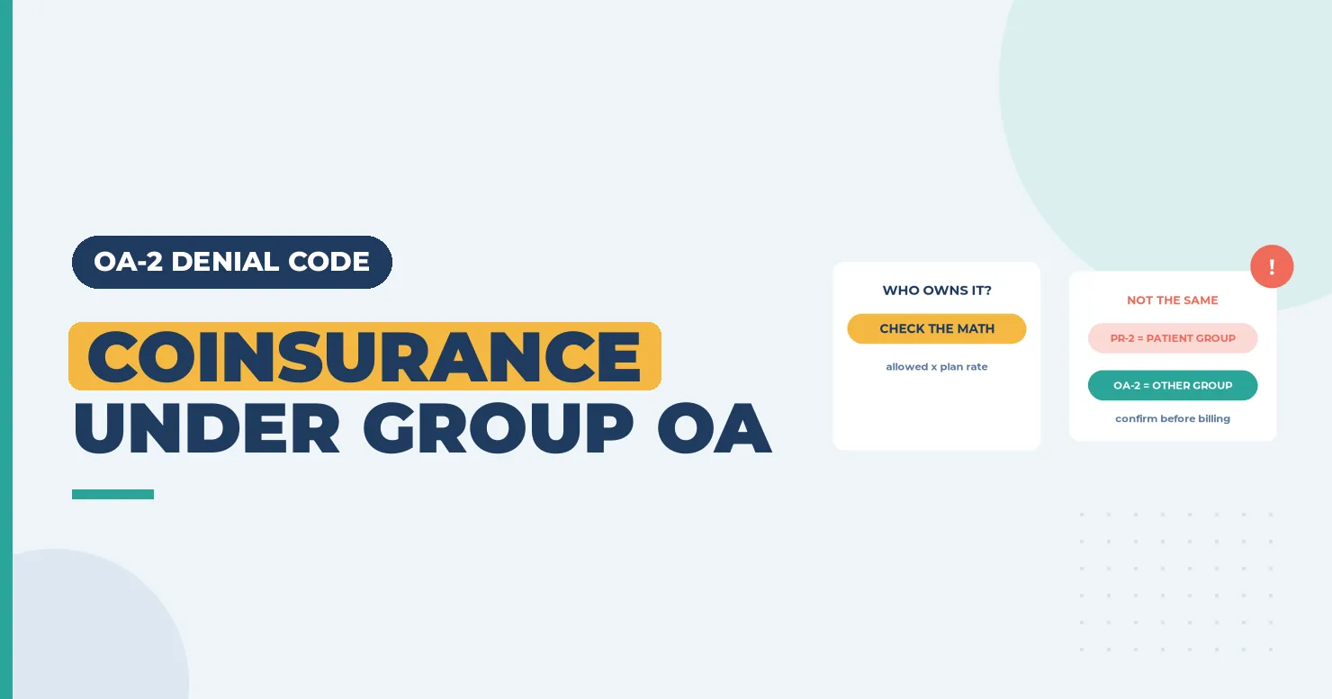 Who-owns-it card and a comparison card, under the headline "Coinsurance under group OA" for OA-2