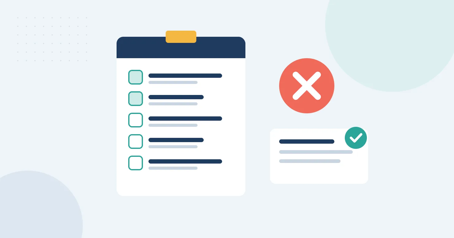 PR-227 Denial Code: Information Requested from the Patient Was Not Provided 1 Abstract clipboard checklist with a red X beside a small green check card, illustrating missing patient information