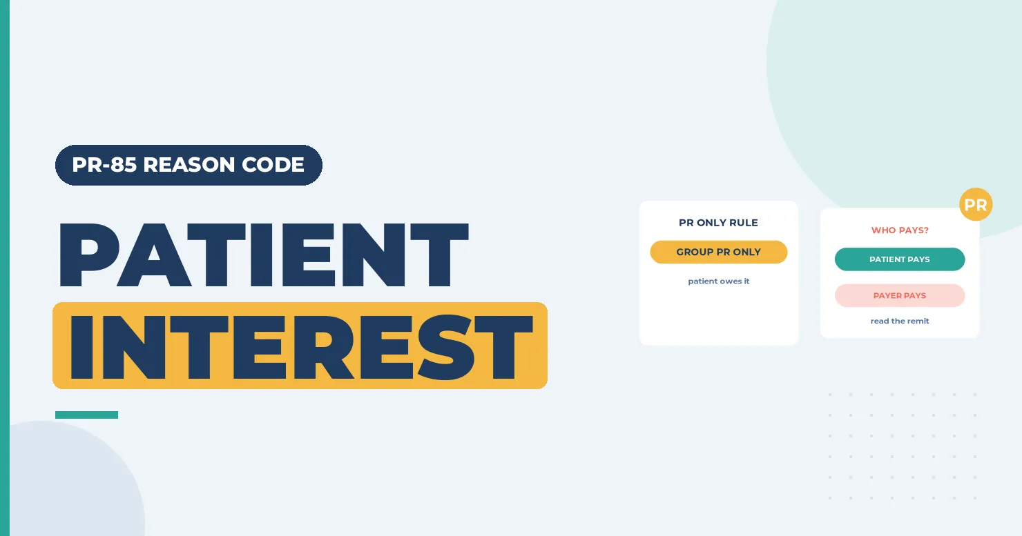Patient interest banner pairing a PR-only rule card with a patient pays versus payer pays interest card